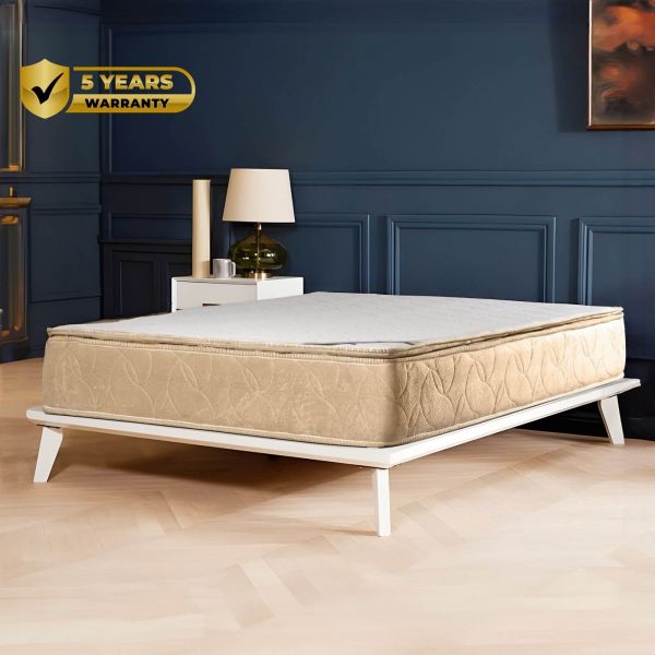 Benefit Laryn Bed Mattress Double Layer with Bonnell Springs - White/Beige - Height 27 cm