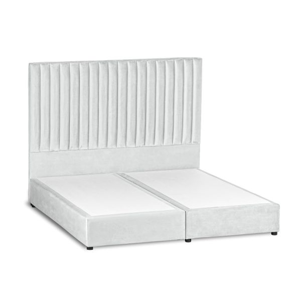 Bed Frame Alkmar Velvet 200x200 cm King White In House