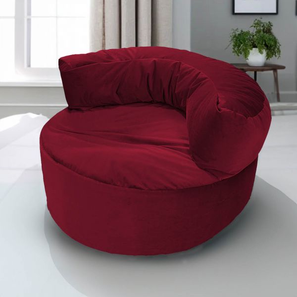 Julie Velvet Bean Bag Chair Burgundy In House