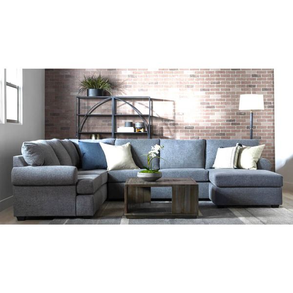 In House Modern Corner Sofa Set with Left Arm Chaise Longue Linen