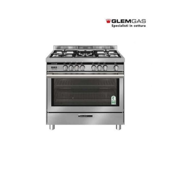 Glem Gas Cooker Silver - 60x90 - Total Safe - Multi Function - Fan -  ST967GIFSMF