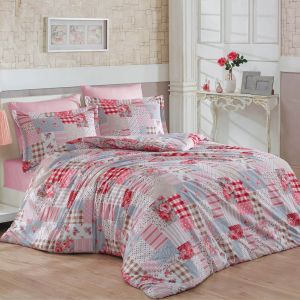 Ece | 8 Pieces Ranforce Cotton Comforter Set from In House, King, 260x240 cm, 12789, Multicolor