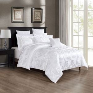 Matilda | Jacquard Comforter Set 10 Pieces, King, 260x240 cm, White