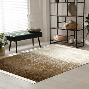 In House | Classic Design Turkish Rectangular Decorative Carpet, Light Brown-102010200910-1