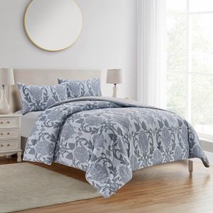 Anthony | Microfiber Comforter Set 4 Pieces, King, 260x240 cm, Light Grey