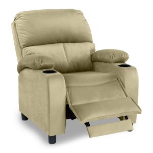 Cinematic Recliner Chair with Cups Holder NZ70, Velvet, In House
