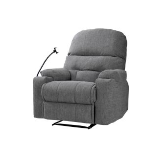 Cinematic Recliner Chair with Phone & Cups Holder NZ80 PLUS, Padded Linen, In House