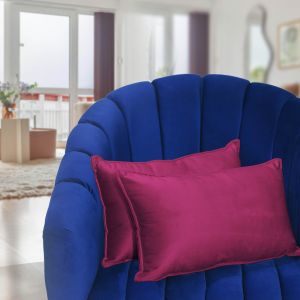 2 Pieces Velvet Decorative Cushion Set Solid Design, 50x30 cm