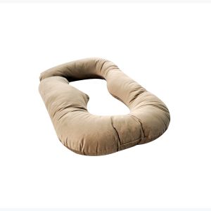 Velvet Pregnancy Pillow U-Shaped For Full Body Support, 160&times;83&times;26 cm, Light Brown