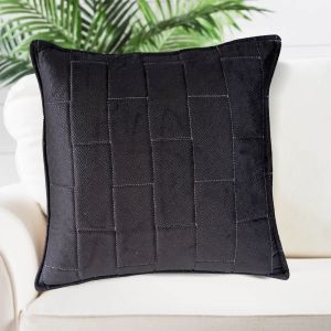 Nawar Velvet Decorative Cushion, 50x50 cm, Dark Grey, In House