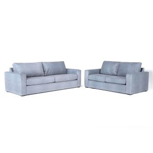 In House Modern Sofa With Arms Set 2 Linen Upholstered - 4 Seats - Grey