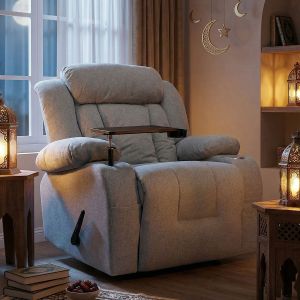 In Hosue | Cinematic Linen Recliner Chair with Laptop Table & Cups Holder NZ50 PLUS
