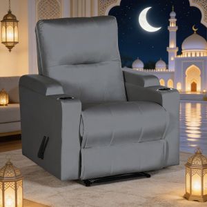 Recliner Chair Cinematic with Cups Holder AB08, Velvet, In House