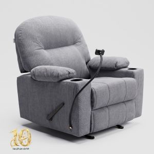 Cinematic Recliner Chair with Phone & Plastic Cups Holder Panda, Velvet, In House