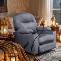 In House | Velvet Cinematic Recliner Chair with Phone & Plastic Cups Holder, Panda