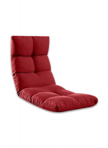 كرسي رحلات قابل للطي مع وسادة ظهر متحركة - أحمر - 120x55x15سم - موديل 1