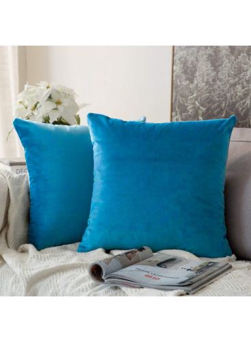 Velvet Decorative Solid Filled Cushion - 25*25 Cm From Regal In House - Sky Blue