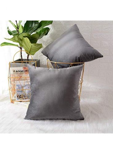 Velvet Decorative Solid Filled Cushion - 25*25 Cm From Regal In House - Grey