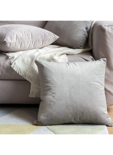 Velvet Decorative Solid Filled Cushion - 25*25 Cm From Regal In House - Light Grey