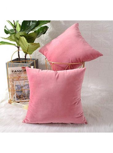 Velvet Decorative Solid Filled Cushion - 25*25 Cm From Regal In House - Pink