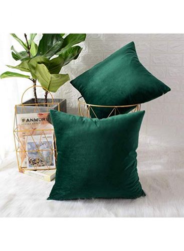 Velvet Decorative Solid Filled Cushion - 25*25 Cm From Regal In House - Dark Green