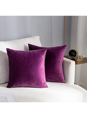 Velvet Decorative Solid Filled Cushion - 25*25 Cm From Regal In House - Dark Purple