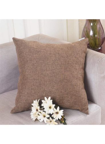 Linen Decorative Solid Filled Cushion - 25*25 Cm From Regal In House - Brown