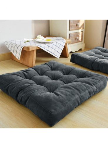 Simple and Comfortable Square Floor Velvet Tuffed Cushion 55x55x10 cm From Regal In House - رمادي 05