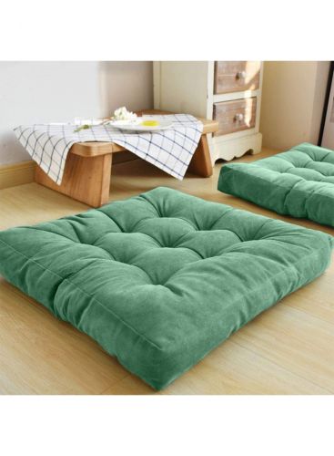 Simple and Comfortable Square Floor Velvet Tuffed Cushion 55x55x10 cm From Regal In House - تركواز