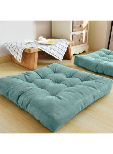 Simple and Comfortable Square Floor Velvet Tuffed Cushion 55x55x10 cm From Regal In House - ازرق 02