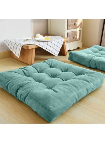 Simple and Comfortable Square Floor Velvet Tuffed Cushion 55x55x10 cm From Regal In House - ازرق 01