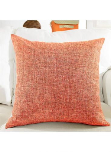 Linen Decorative Solid Filled Cushion - 25*25 Cm From Regal In House - Light Orange