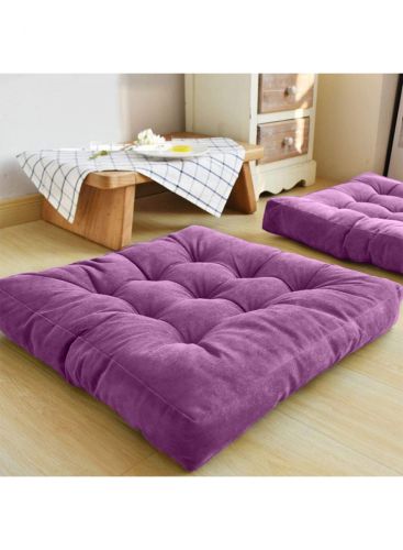 Simple and Comfortable Square Floor Velvet Tuffed Cushion 55x55x10 cm From Regal In House - بنفسجي 02