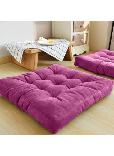 Simple and Comfortable Square Floor Velvet Tuffed Cushion 55x55x10 cm From Regal In House - بنفسجي 03