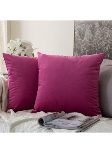 Velvet Decorative Solid Filled Cushion - 25*25 Cm From Regal In House - Dark Pink