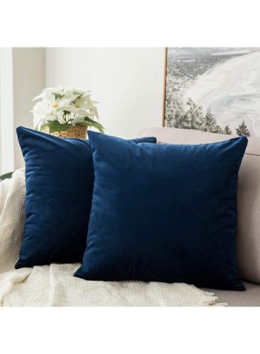 Velvet Decorative Solid Filled Cushion - 25*25 Cm From Regal In House - Navy