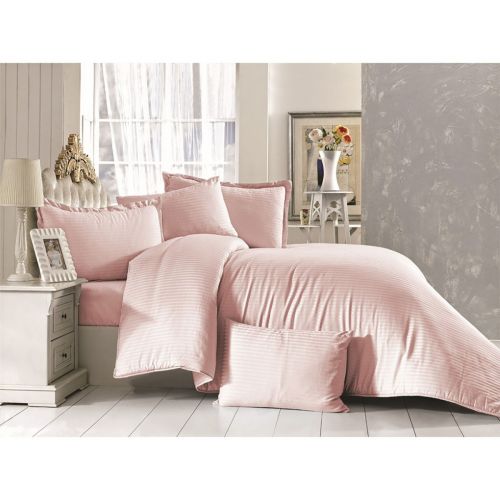 In House European Hotel Comforter Set Made Of Finest Cotton 4-Pieces - Pink - 240x190cm - 1001