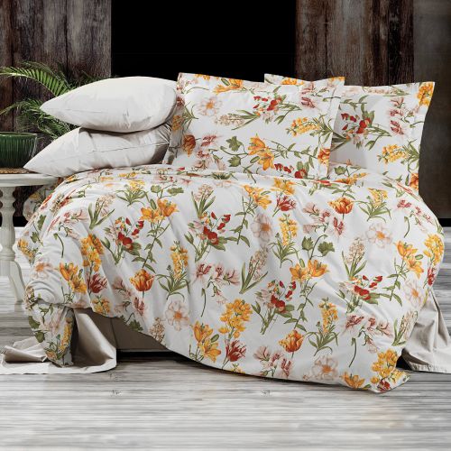Sevda Comforter Set Orange & White 260x240 cm