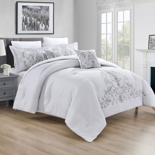 Seraphine | Comforter Set 8 Pieces, King, 260x240 cm, Light Grey