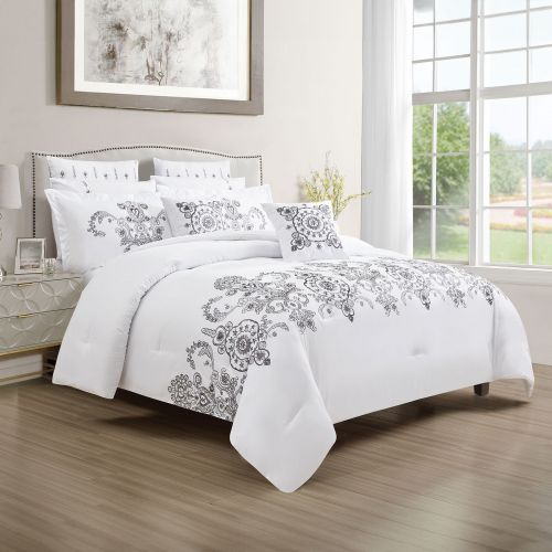 psent Comforter Set White & Black 260x240 cm