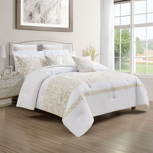 lore Comforter Set White & Gold 260x240 cm