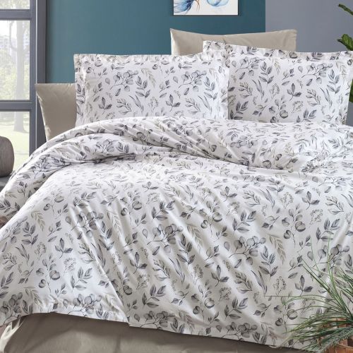 Roca Comforter Set Whtie & Grey 260x240 cm