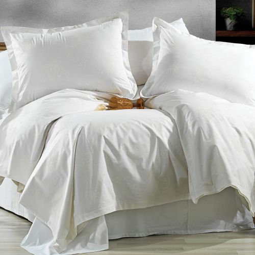 Carlo | 8 Pieces Ranforce Cotton Comforter Set, King, 260x240 cm, 01127-v1, White