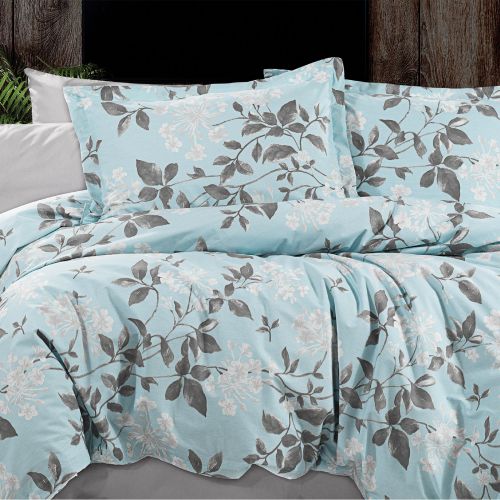 Roman Comforter Set Cyan & Grey 260x240 cm