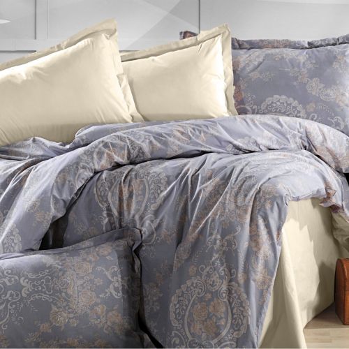 Parma Comforter Set Light Grey & Beige 260x240 cm