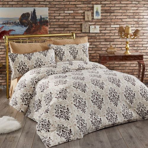 In House Plodiv Wellersoft Winter Cotton Comforter Set 6 -Pieces- White & Brown - 240x260cm -2024