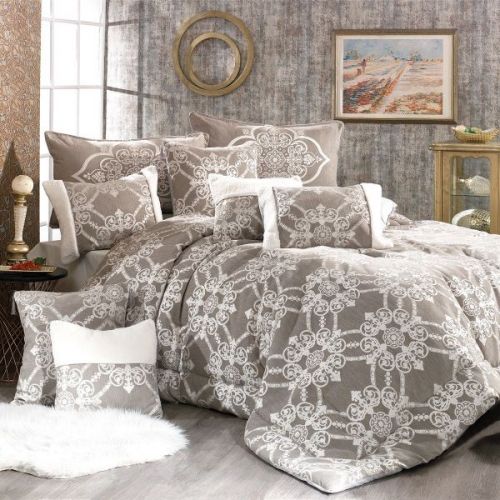 In House Chanel Lohaver Cotton Comforter Set 12-Pieces - Choco - 240x260cm - v2-2000202