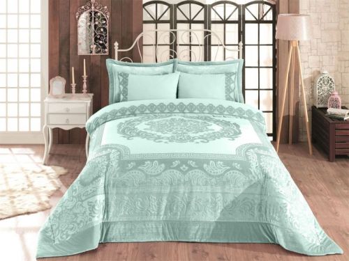 8-Pieces Dantelle Comforter set King Size 260*240 from in house - Light Green