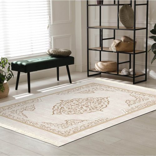 In House | Classic Design Turkish Rectangular Decorative Carpet, Brown, 160x230 cm