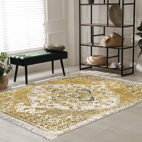 In House | Modern Design Turkish Rectangular Decorative Carpet, Beige, 160x230 cm